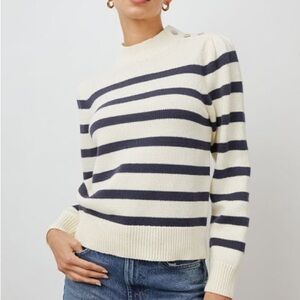 Rails Allie Navy and Cream Striped Sweater, Small